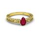 2 - Florie Classic 7x5 mm Pear Shape Ruby Solitaire Engagement Ring 