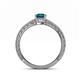 4 - Florian Classic 7x5 mm Emerald Shape London Blue Topaz Solitaire Engagement Ring 