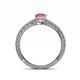 4 - Florian Classic 7x5 mm Emerald Shape Pink Sapphire Solitaire Engagement Ring 