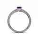 4 - Florian Classic 7x5 mm Emerald Shape Amethyst Solitaire Engagement Ring 