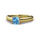 1 - Ellie Desire Blue Topaz and Diamond Engagement Ring 