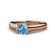 1 - Ellie Desire Blue Topaz and Diamond Engagement Ring 