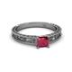 2 - Florie Classic Princess Cut Ruby Solitaire Engagement Ring 
