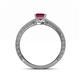 4 - Florie Classic Princess Cut Ruby Solitaire Engagement Ring 