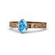 1 - Cael Classic 7x5 mm Oval Shape Blue Topaz Solitaire Engagement Ring 