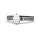 1 - Cael Classic 7x5 mm Oval Shape White Sapphire Solitaire Engagement Ring 