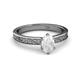 2 - Cael Classic 7x5 mm Oval Shape White Sapphire Solitaire Engagement Ring 