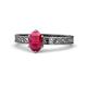 1 - Cael Classic 7x5 mm Oval Shape Ruby Solitaire Engagement Ring 