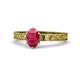 1 - Cael Classic 7x5 mm Oval Shape Ruby Solitaire Engagement Ring 