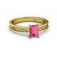 2 - Cael Classic 7x5 mm Emerald Shape Pink Tourmaline Solitaire Engagement Ring 