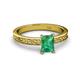 2 - Cael Classic 7x5 mm Emerald Shape Emerald Solitaire Engagement Ring 