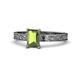 1 - Cael Classic 7x5 mm Emerald Shape Peridot Solitaire Engagement Ring 