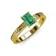 3 - Cael Classic 7x5 mm Emerald Shape Emerald Solitaire Engagement Ring 