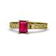 1 - Cael Classic 7x5 mm Emerald Shape Ruby Solitaire Engagement Ring 