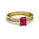 2 - Cael Classic 7x5 mm Emerald Shape Ruby Solitaire Engagement Ring 