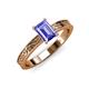 3 - Cael Classic 7x5 mm Emerald Shape Tanzanite Solitaire Engagement Ring 