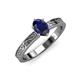 3 - Cael Classic 7x5 mm Oval Shape Blue Sapphire Solitaire Engagement Ring 
