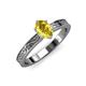 3 - Cael Classic 7x5 mm Oval Shape Yellow Sapphire Solitaire Engagement Ring 