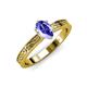 3 - Cael Classic 7x5 mm Oval Shape Tanzanite Solitaire Engagement Ring 