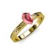 3 - Cael Classic 7x5 mm Oval Shape Pink Tourmaline Solitaire Engagement Ring 