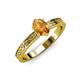 3 - Cael Classic 7x5 mm Oval Shape Citrine Solitaire Engagement Ring 