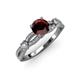 4 - Senna Desire Red Garnet and Diamond Engagement Ring 