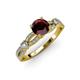 4 - Senna Desire Red Garnet and Diamond Engagement Ring 