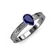 3 - Cael Classic 7x5 mm Pear Shape Blue Sapphire Solitaire Engagement Ring 