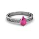 2 - Cael Classic 7x5 mm Pear Shape Pink Sapphire Solitaire Engagement Ring 