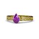 1 - Cael Classic 7x5 mm Pear Shape Amethyst Solitaire Engagement Ring 