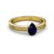 2 - Cael Classic 7x5 mm Pear Shape Blue Sapphire Solitaire Engagement Ring 