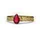 1 - Cael Classic 7x5 mm Pear Shape Ruby Solitaire Engagement Ring 