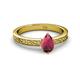 2 - Cael Classic 7x5 mm Pear Shape Rhodolite Garnet Solitaire Engagement Ring 