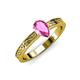 3 - Cael Classic 7x5 mm Pear Shape Pink Sapphire Solitaire Engagement Ring 