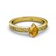 2 - Cael Classic 7x5 mm Pear Shape Citrine Solitaire Engagement Ring 