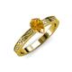 3 - Cael Classic 7x5 mm Pear Shape Citrine Solitaire Engagement Ring 