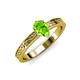 3 - Cael Classic 7x5 mm Pear Shape Peridot Solitaire Engagement Ring 