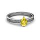 2 - Cael Classic 7x5 mm Pear Shape Yellow Sapphire Solitaire Engagement Ring 
