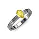 3 - Cael Classic 7x5 mm Pear Shape Yellow Sapphire Solitaire Engagement Ring 
