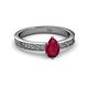 2 - Cael Classic 7x5 mm Pear Shape Ruby Solitaire Engagement Ring 