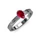 3 - Cael Classic 7x5 mm Pear Shape Ruby Solitaire Engagement Ring 
