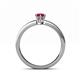 4 - Cael Classic 7x5 mm Pear Shape Ruby Solitaire Engagement Ring 