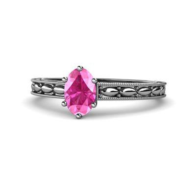 Rachel Classic x Oval Shape Pink Sapphire Solitaire Engagement Ring