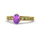 1 - Rachel Classic 7x5 mm Oval Shape Amethyst Solitaire Engagement Ring 