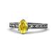 1 - Rachel Classic 7x5 mm Oval Shape Yellow Sapphire Solitaire Engagement Ring 