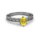 2 - Rachel Classic 7x5 mm Oval Shape Yellow Sapphire Solitaire Engagement Ring 