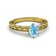 2 - Rachel Classic 7x5 mm Oval Shape Blue Topaz Solitaire Engagement Ring 