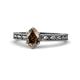 1 - Rachel Classic 7x5 mm Oval Shape Smoky Quartz Solitaire Engagement Ring 