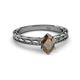 2 - Rachel Classic 7x5 mm Oval Shape Smoky Quartz Solitaire Engagement Ring 