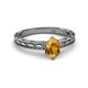 2 - Rachel Classic 7x5 mm Oval Shape Citrine Solitaire Engagement Ring 